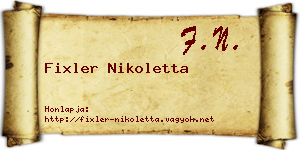 Fixler Nikoletta névjegykártya