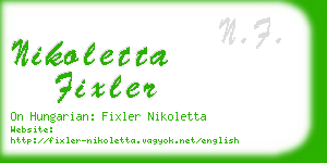 nikoletta fixler business card